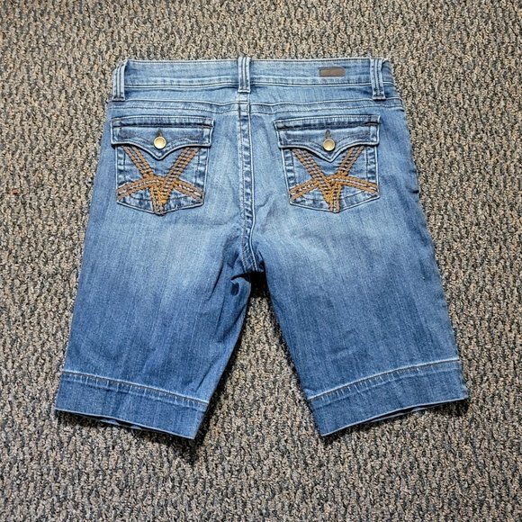 Kut from the Kloth Natalie Bermuda Denim Shorts Size 8 - Picture 1 of 15